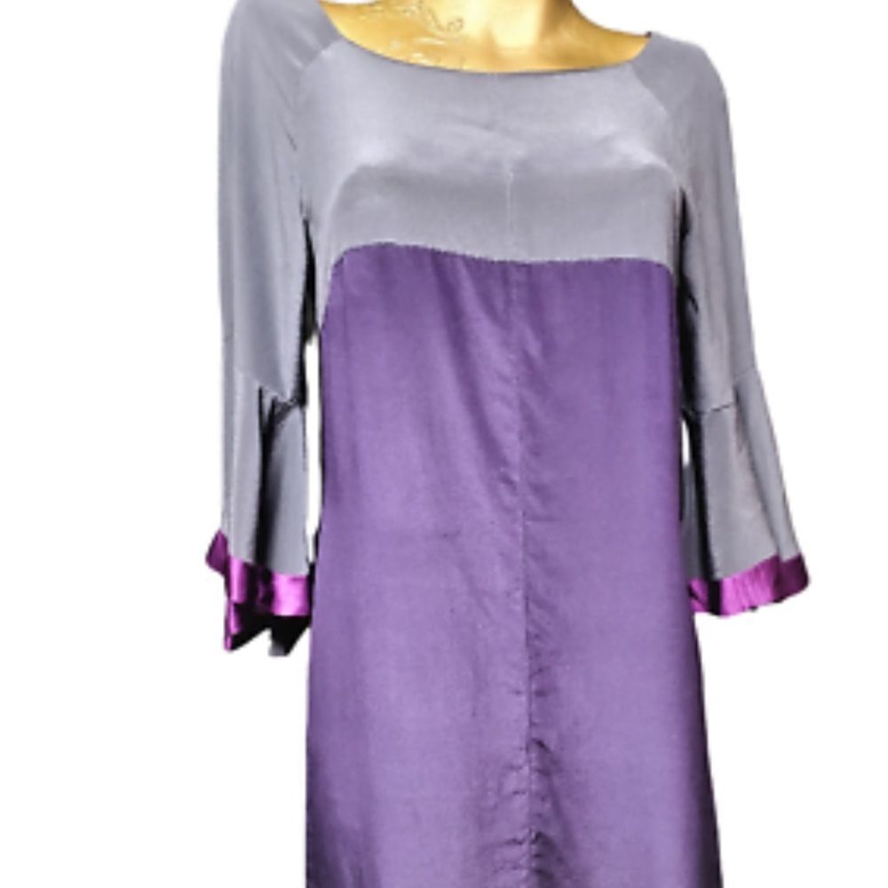 French Connection Women's Color Block Silk Dress Size 4